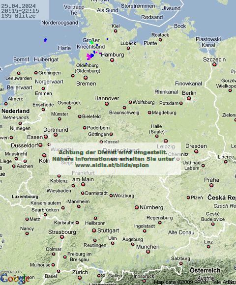 Lightning Germany 20:15 UTC Fri 26 Apr