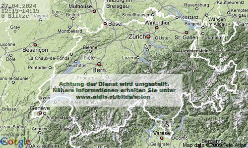 Lightning Switzerland 12:15 UTC Sat 27 Apr