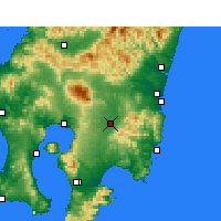 Nearby Forecast Locations - Miyakonojō - Map