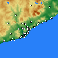 Nearby Forecast Locations - Santa Coloma de Gramenet - Map