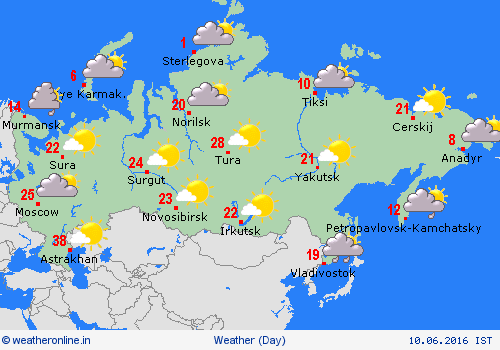overview Russian Feder. Asia Forecast maps