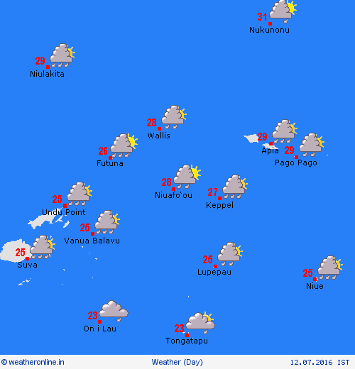overview Futuna and Wallis Pacific Forecast maps