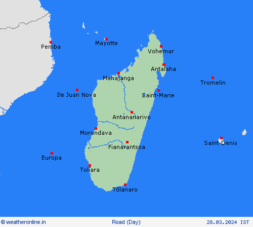 road conditions Madagascar Africa Forecast maps