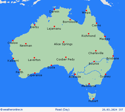 road conditions Australia Pacific Forecast maps
