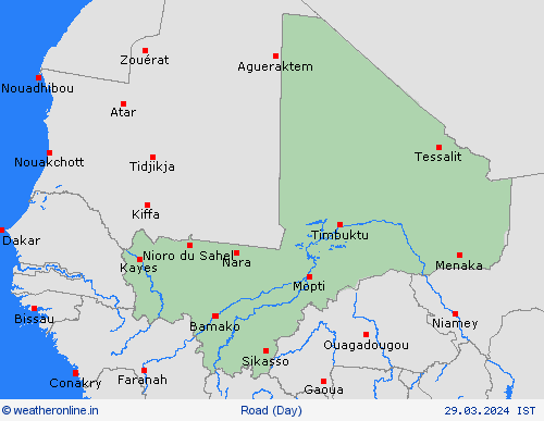 road conditions Mali Africa Forecast maps