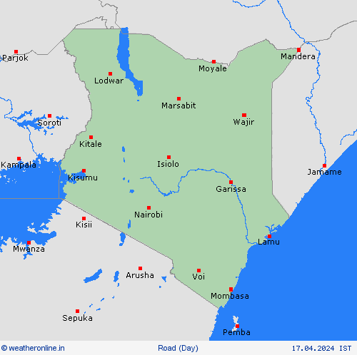 road conditions Kenya Africa Forecast maps