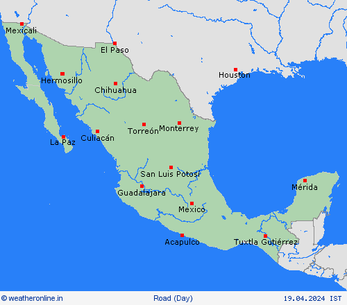 road conditions Mexico Central America Forecast maps