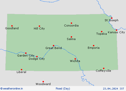 road conditions Kansas North America Forecast maps
