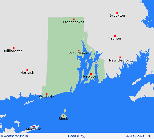 road conditions Rhode Island North America Forecast maps