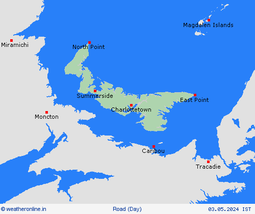 road conditions Prince Edward Island North America Forecast maps