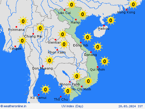 uv index Vietnam Asia Forecast maps