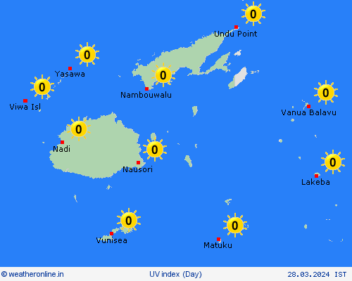 uv index Fiji Pacific Forecast maps