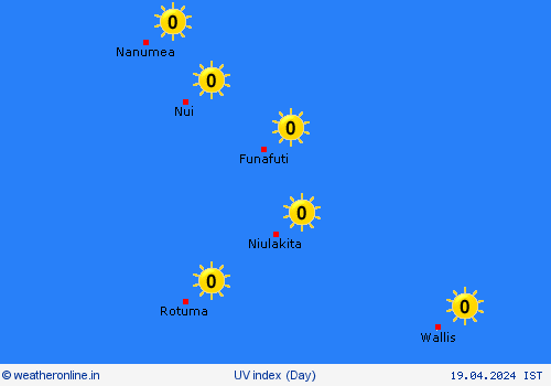 uv index Tuvalu Pacific Forecast maps