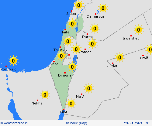 uv index Israel Asia Forecast maps
