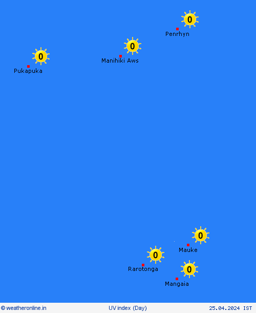 uv index Cook Islands Pacific Forecast maps