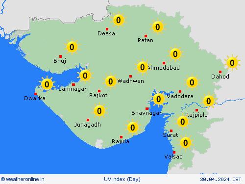 uv index  India Forecast maps