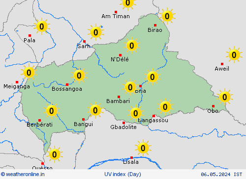 uv index Central African Republic Africa Forecast maps