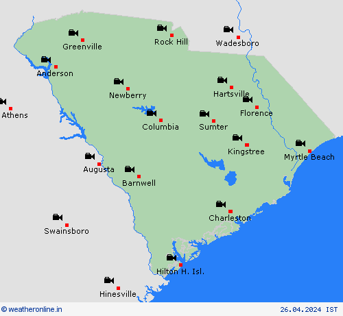 webcam South Carolina North America Forecast maps