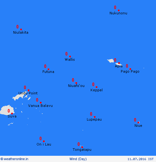 wind Futuna and Wallis Pacific Forecast maps