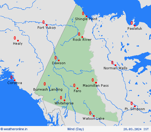 wind Yukon North America Forecast maps