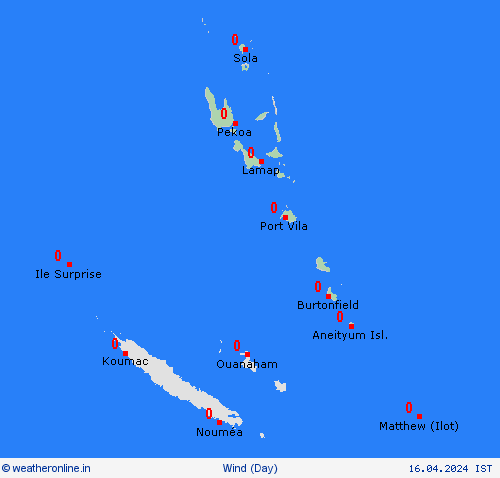 wind Vanuatu Pacific Forecast maps