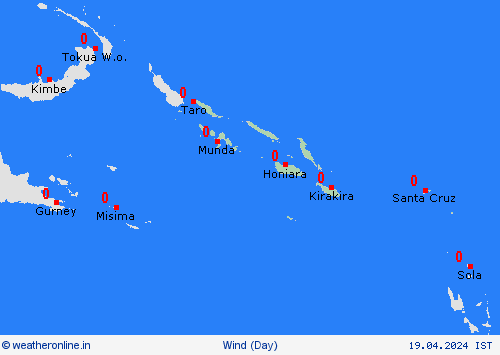 wind Solomon Islands Pacific Forecast maps