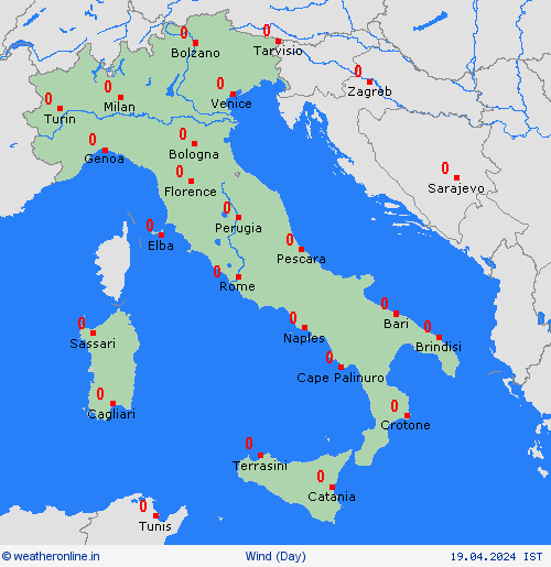 wind Italy Europe Forecast maps