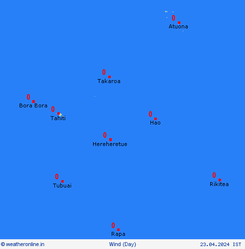 wind French Polynesia Pacific Forecast maps