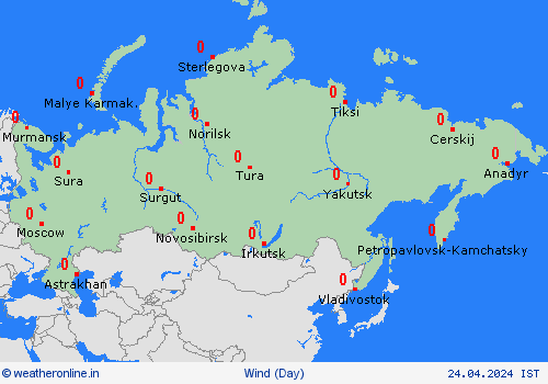 wind Russian Feder. Asia Forecast maps