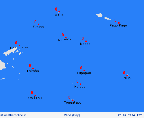 wind Tonga Islands Pacific Forecast maps