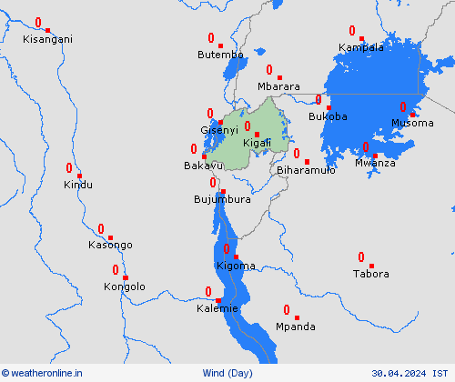 wind Rwanda Africa Forecast maps