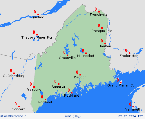 wind Maine North America Forecast maps