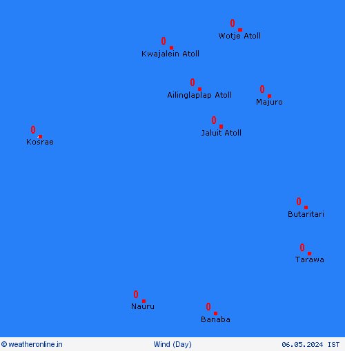 wind Marshall Islands Pacific Forecast maps