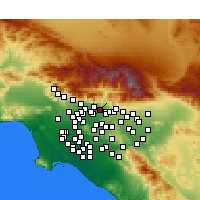 Nearby Forecast Locations - Azusa - Map