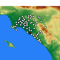 Nearby Forecast Locations - Costa Mesa - Map