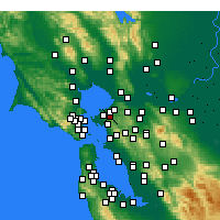 Nearby Forecast Locations - El Sobrante - Map