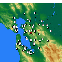 Nearby Forecast Locations - Moraga - Map