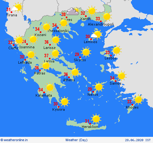 overview Greece Europe Forecast maps