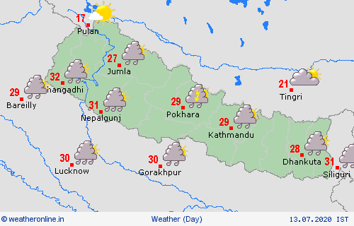 overview Nepal Asia Forecast maps