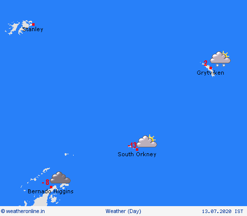 overview South Orkney Islands South America Forecast maps