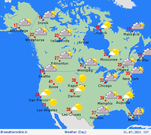 overview  North America Forecast maps