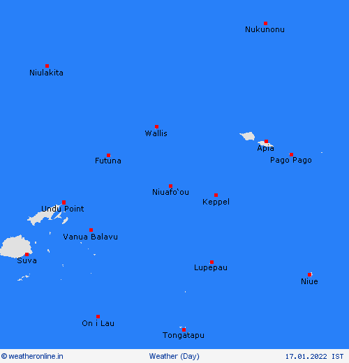 overview Futuna and Wallis Pacific Forecast maps