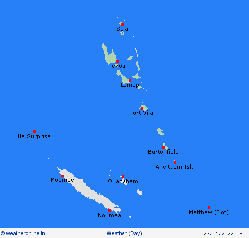 overview Vanuatu Pacific Forecast maps