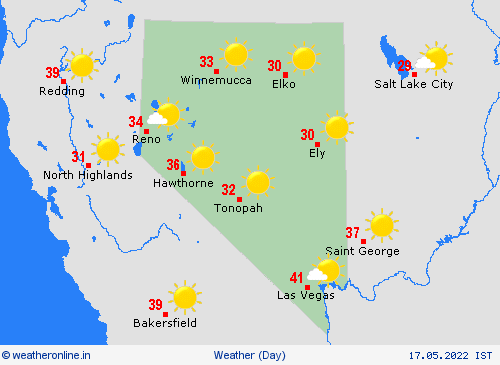 overview Nevada North America Forecast maps