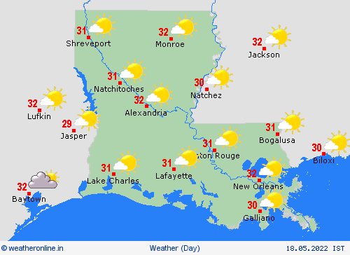 overview Louisiana North America Forecast maps
