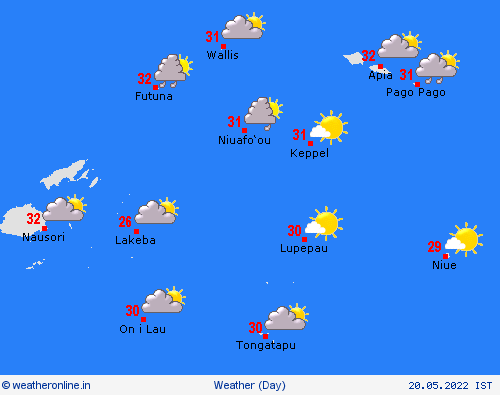 overview American Samoa Pacific Forecast maps