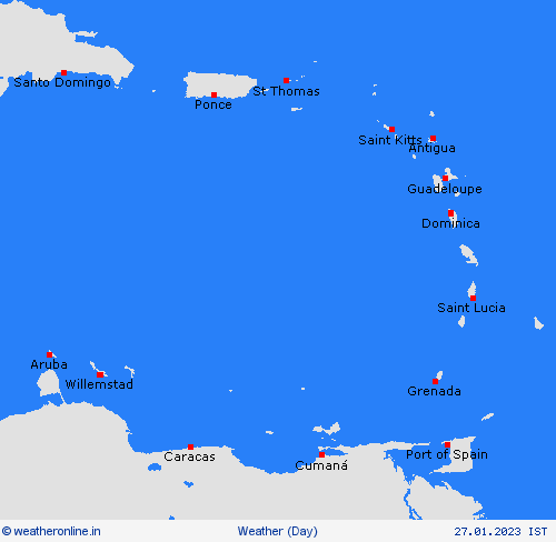 overview Lesser Antilles Central America Forecast maps
