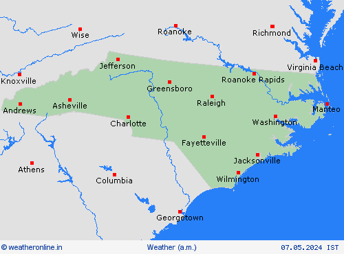 overview North Carolina North America Forecast maps