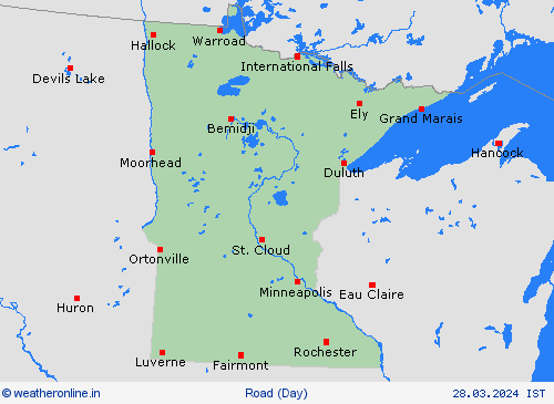 road conditions Minnesota North America Forecast maps