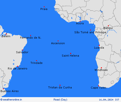 road conditions Atlantic Islands Africa Forecast maps